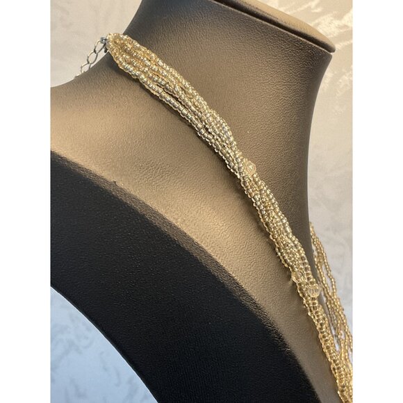 Multi-Strand Beaded Necklace Adjustable Length Lobster Clasp Elegant & Chic - Picture 4 of 5